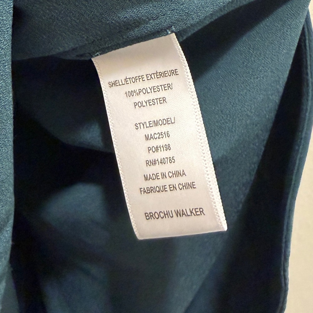 Brochu Walker Gathered Neck Blouse In Teal Size M - Picture 5 of 6